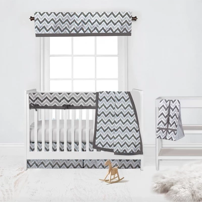 Bacati - Ikat Chevron Zigzag Gray Window Valance 4 Bacati - Ikat Chevron Zigzag Gray Window Valance - Image 2