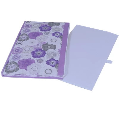 Bacati - Watercolor Floral Purple/Gray Fabric Storage Toy Chest 6 Bacati - Watercolor Floral Purple/Gray Fabric Storage Toy Chest - Image 4