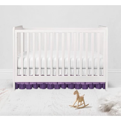 Bacati - 3 Layer Ruffled Crib/Toddler Bed Skirt - White/Lilac/Purple 5 Bacati - 3 Layer Ruffled Crib/Toddler Bed Skirt - White/Lilac/Purple - Image 3
