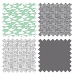 Bacati - Clouds In The City Mint/Gray 6 Pc Crib Bedding Set With Long Rail Guard Cover -Bacati GUEST 6dd55f3e 5446 4f7e a9bb 9d03d9d437ae 5