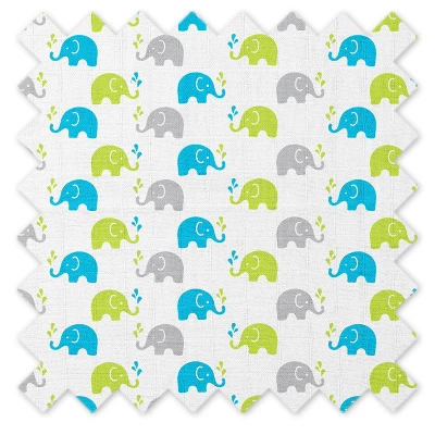 Bacati - Elephants Aqua/Lime/Gray Muslin 2 Pc Security Blankets 8 Bacati - Elephants Aqua/Lime/Gray Muslin 2 Pc Security Blankets - Image 6
