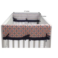 Bacati - Olivia Crib Rail Guard Covers Set Of 2 Coral/Navy 10 Bacati - Olivia Crib Rail Guard Covers Set Of 2 Coral/Navy -Bacati GUEST 6dda9dfa 932b 42ed 86b2 3d65fde00ffc