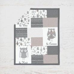 Bacati - Owls In The Woods Beige/Gray 10 Pc Crib Bedding Set With 2 Crib Fitted Sheets -Bacati GUEST 6f3a618a 2498 4a04 ae05 4d0d5f885f69