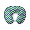 Bacati - 3 Pc Chevron/Dots Navy Green Hugster Feeding & Infant Support Nursing Pillow With 2 Removable Zippered Covers