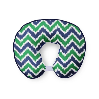 Bacati - 3 Pc Chevron/Dots Navy Green Hugster Feeding & Infant Support Nursing Pillow With 2 Removable Zippered Covers 3 Bacati - 3 Pc Chevron/Dots Navy Green Hugster Feeding & Infant Support Nursing Pillow With 2 Removable Zippered Covers