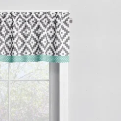 Bacati - Love Grey/Mint Window Valance