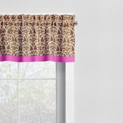 Bacati - Damask Pink/Choc Window Valance