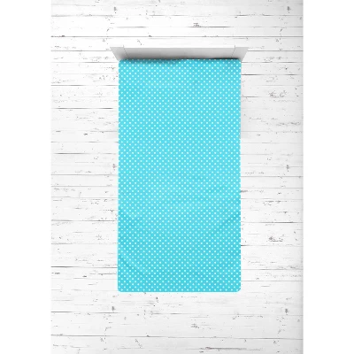 Bacati - Aqua Pin Dots 3 Pc Toddler Bed Sheet Set 6 Bacati - Aqua Pin Dots 3 Pc Toddler Bed Sheet Set - Image 4