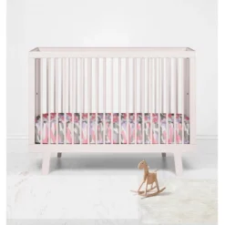 Bacati - Jungle Safari Camo Girls Lilac/Coral Muslin 100 Percent Cotton Muslin Universal Baby US Standard Crib Or Toddler Bed Fitted Sheet -Bacati GUEST 7064e96d 7e8a 4f48 a68d a07bc66f888c