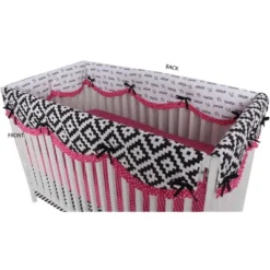 Bacati - Love Black/Fuschia Set Of 2 Small Side Crib Rail Guard Covers 11 Bacati - Love Black/Fuschia Set Of 2 Small Side Crib Rail Guard Covers -Bacati GUEST 713733cb e4a3 4a2e bf93 d379d16f69fc