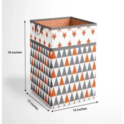 Bacati - Foxes Orange/Gray Collapsible Laundry Hamper -Bacati GUEST 728cbe9a 9adf 47e5 aa87 84f6609f11c6