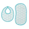 Bacati - Petals/Floral Muslin 4 Pc Set Of Bibs & Burp Cloths Set Aqua -Bacati GUEST 7290d02c 5ba4 441e a91e 18f47440c5b5