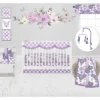 Bacati - Watercolor Floral Purple Gray 10 Pc Girls Crib Bedding Set With Long Rail Guard Cover 2 Bacati - Watercolor Floral Purple Gray 10 Pc Girls Crib Bedding Set With Long Rail Guard Cover -Bacati GUEST 73af6b5e 71dd 4e3e 909c a0a3087e92d6