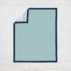 Bacati - Noah Mint Navy 10 Pc Crib Bedding Set With Long Rail Guard Cover -Bacati GUEST 73ce481b d5d4 48a8 ba4e f115f4dfd7fc 2