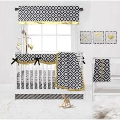 Bacati - Love Black/Gold Set Of 2 Small Side Crib Rail Guard Covers 9 Bacati - Love Black/Gold Set Of 2 Small Side Crib Rail Guard Covers -Bacati GUEST 73dd4311 bd84 4f1c ab78 63d5fcddb238