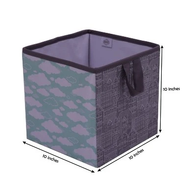 Bacati - Clouds In The City Mint//Gray Storage Box Small 5 Bacati - Clouds In The City Mint//Gray Storage Box Small - Image 3