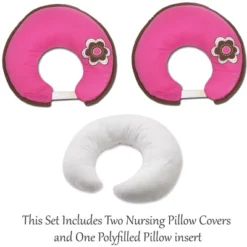 Bacati - 3 Pc Damask Pink/chocolate Hugster Feeding & Infant Support Nursing Pillow -Bacati GUEST 74874472 840b 45a1 9eb1 14e345484eca