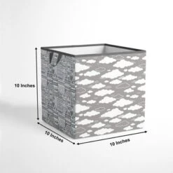 Bacati - Clouds In The City White/Gray Storage Box Small -Bacati GUEST 77a6e8d6 d7c3 4fc0 b505 c691538e81f3