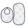 Bacati - Noah Navy/Mint Feathers/Triangles Muslin 4 Pc Set Of Bibs & Burp Cloths Set -Bacati GUEST 7a57ce6f 4e28 444f 97c1 b3013f880f1b