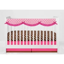 Bacati - Buttefly Pink Chocolate 6 Pc Crib Bedding Set With Long Rail Guard Cover -Bacati GUEST 7d1712c9 b6cc 4c3e a1ca 34eb8d63013e 1