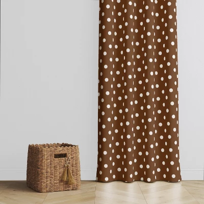 Bacati - Dots Chocolate Cotton Printed Single Window Curtain Panel 3 Bacati - Dots Chocolate Cotton Printed Single Window Curtain Panel