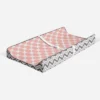 Bacati - Ikat Zigzag Coral Dots Muslin Changing Pad Cover -Bacati GUEST 7f4ebaa7 ba70 4e79 b2eb 4168160d2ffc