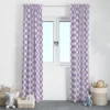 Bacati - Check Plaids Printed Purple Cotton Printed Single Window Curtain Panel