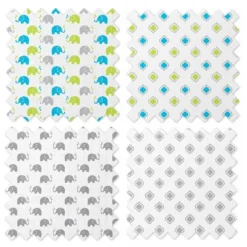 Bacati - Elephants Aqua/Lime/Gray Muslin Swaddling Blankets Set Of 4 9 Bacati - Elephants Aqua/Lime/Gray Muslin Swaddling Blankets Set Of 4 -Bacati GUEST 81176c6b a7f0 4c46 a1ad 862889a47ce2