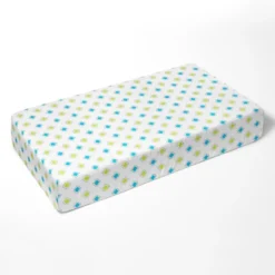 Bacati - Morocan Tiles Aqua/Lime/Gray Muslin 100 Percent Cotton Universal Baby US Standard Crib Or Toddler Bed Fitted Sheet