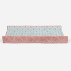 Bacati - Sophia Paisley Aqua/Coral Floret Changing Pad Cover -Bacati GUEST 83108e38 79d9 4158 a435 1eea38e67d41