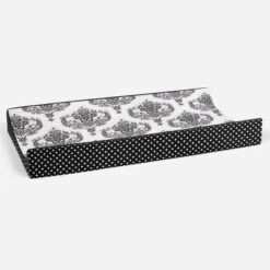 Bacati - Classic Damask White/Black Changing Pad Cover -Bacati GUEST 88b75280 851d 4432 893b 95cfd24c9185