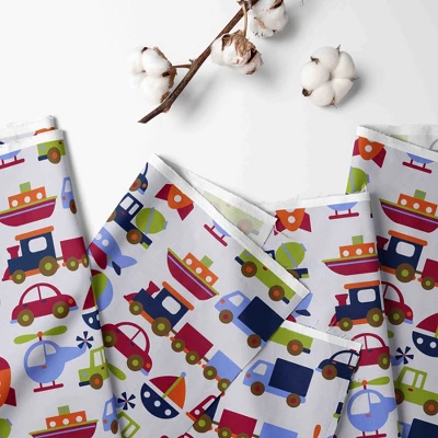 Bacati - Transportation Crib Or Toddler Bed Skirt 3 Bacati - Transportation Crib Or Toddler Bed Skirt