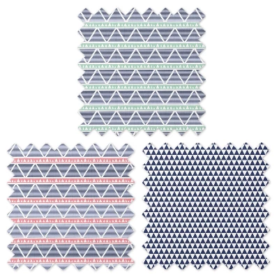 Bacati - Emma Coral/Mint/Navy Triangles Muslin 4 Pc Toddler Bedding Set 9 Bacati - Emma Coral/Mint/Navy Triangles Muslin 4 Pc Toddler Bedding Set - Image 7