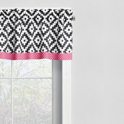 Bacati - Love Black/Fuschia Window Valance 3 Bacati - Love Black/Fuschia Window Valance