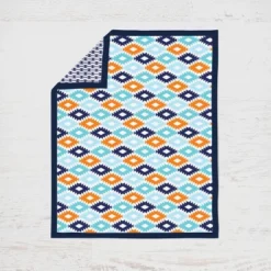 Bacati - Aztec Print Liam Aqua Orange Navy 3 Pc Crib Bedding Set -Bacati GUEST 9045537c 8162 422f 9917 092cf19158e9