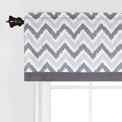 Bacati - Ikat Chevron Zigzag Gray Window Valance 7 Bacati - Ikat Chevron Zigzag Gray Window Valance - Image 5
