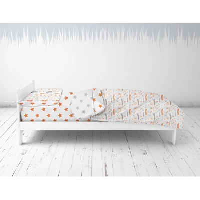 Bacati - Basketball Orange/Gray Muslin 4 Pc Toddler Bedding Set 7 Bacati - Basketball Orange/Gray Muslin 4 Pc Toddler Bedding Set - Image 5