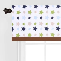 Bacati - Stars Green Blue Beige Window Valance -Bacati GUEST 90861a78 16c9 4f8d bde2 ec970ac12cfe