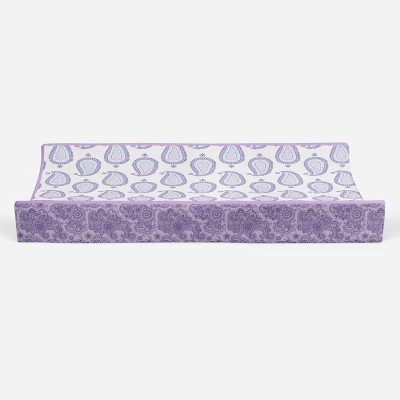 Bacati - Isabella Paisley Aqua/Lilac/Purple Paisley Changing Pad Cover 6 Bacati - Isabella Paisley Aqua/Lilac/Purple Paisley Changing Pad Cover - Image 4
