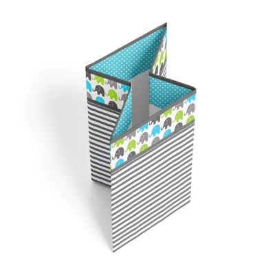 Bacati - Elephants Aqua/Lime/Gray Collapsible Laundry Hamper 3 Bacati - Elephants Aqua/Lime/Gray Collapsible Laundry Hamper