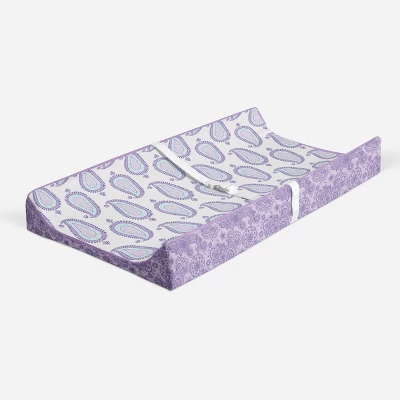 Bacati - Isabella Paisley Aqua/Lilac/Purple Paisley Changing Pad Cover 3 Bacati - Isabella Paisley Aqua/Lilac/Purple Paisley Changing Pad Cover