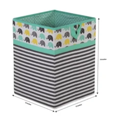 Bacati - Elephants Mint/Yellow/Gray Collapsible Laundry Hamper -Bacati GUEST 966707d2 f46f 452d b82a 6b53da5113e0