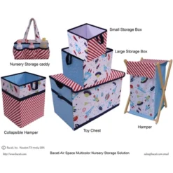 Bacati - Space Multicolor Boys Collapsible Laundry Hamper -Bacati GUEST 9684e60d e48d 4790 b85f 68700137a567 1