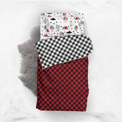 Bacati - Lumberjack Red Black 5 Pc Toddler Bedding Set 6 Bacati - Lumberjack Red Black 5 Pc Toddler Bedding Set - Image 4
