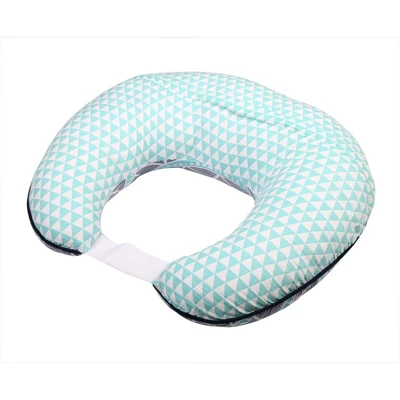 Bacati - 3 Pc Liam Aztec Aqua/Navy Large Triangles Muslin Hugster Feeding & Infant Support Nursing Pillow With 2 Removable Zippered Covers 10 Bacati - 3 Pc Liam Aztec Aqua/Navy Large Triangles Muslin Hugster Feeding & Infant Support Nursing Pillow With 2 Removable Zippered Covers - Image 8