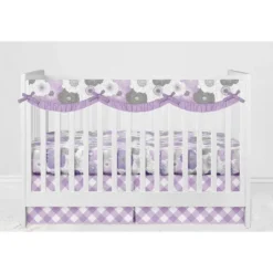 Bacati - Watercolor Floral Purple Gray Long Side Crib Rail Guard Cover -Bacati GUEST 98c12ed5 2c38 41c8 8f55 85330f0231a2
