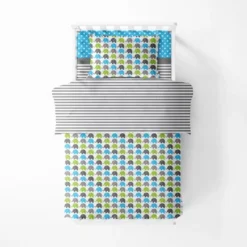 Bacati - Elephants Aqua/Lime/Gray 4 Pc Toddler Bedding Set -Bacati GUEST 98f3e4d8 948a 4eba 8deb 24602f98974e