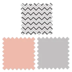 Bacati - Ikat Dots Stripes Coral Grey Muslin Girls 3 Pc Crib Set -Bacati GUEST 9cb7dbd3 454b 455a a181 d51cb946d7c5