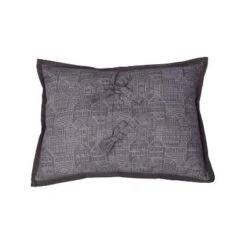 Bacati - Clouds In The City Mint//Grey Throw Pillow