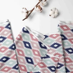 Bacati - Emma Aztec Print Coral/Mint/Navy Window Valance -Bacati GUEST a09b94ef 941a 4d61 bb6e f7eb20291d73